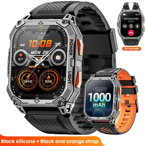 2.01-inch HD Men's Sports Tracking Smartwatch, Waterproof Outdoor Watch - Call & Music Control - 100+ Sports Modes - IP68 Water Resistance - 1000mAh Long-Lasting Battery - Waterproof Watch for Android/iPhone - Gift