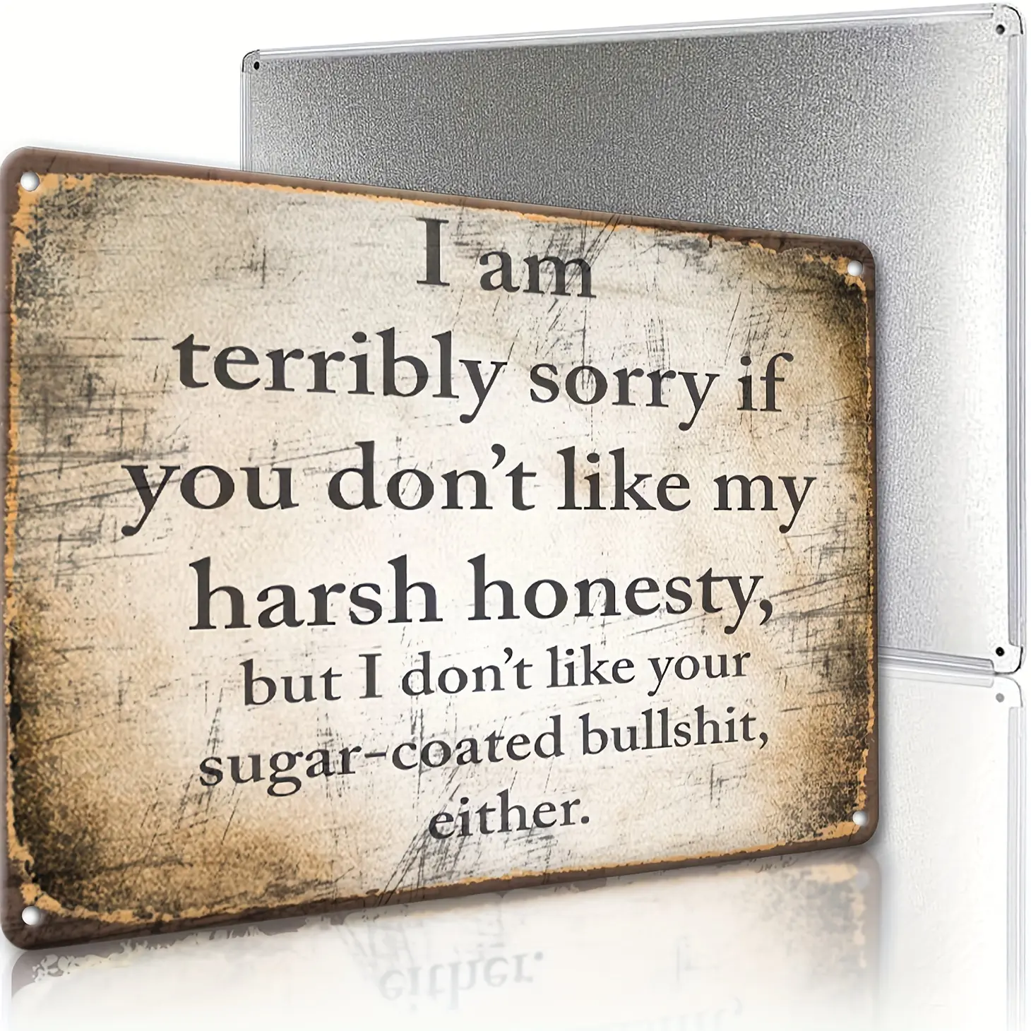 A Piece of Sarcastic Metal, Vintage Iron Plaque, Sugar-Coated Gibberish, Funny Poster, Family Street, Courtyard, Garage, Cafe, Bar, Club, Restaurant, Bathroom, Laundry, Farm Garden, Outdoor Retro Wall, Art, Metal, Poster, Holiday Gift