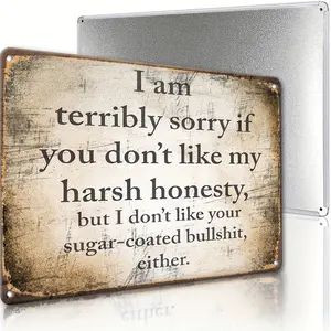 A Piece of Sarcastic Metal, Vintage Iron Plaque, Sugar-Coated Gibberish, Funny Poster, Family Street, Courtyard, Garage, Cafe, Bar, Club, Restaurant, Bathroom, Laundry, Farm Garden, Outdoor Retro Wall, Art, Metal, Poster, Holiday Gift