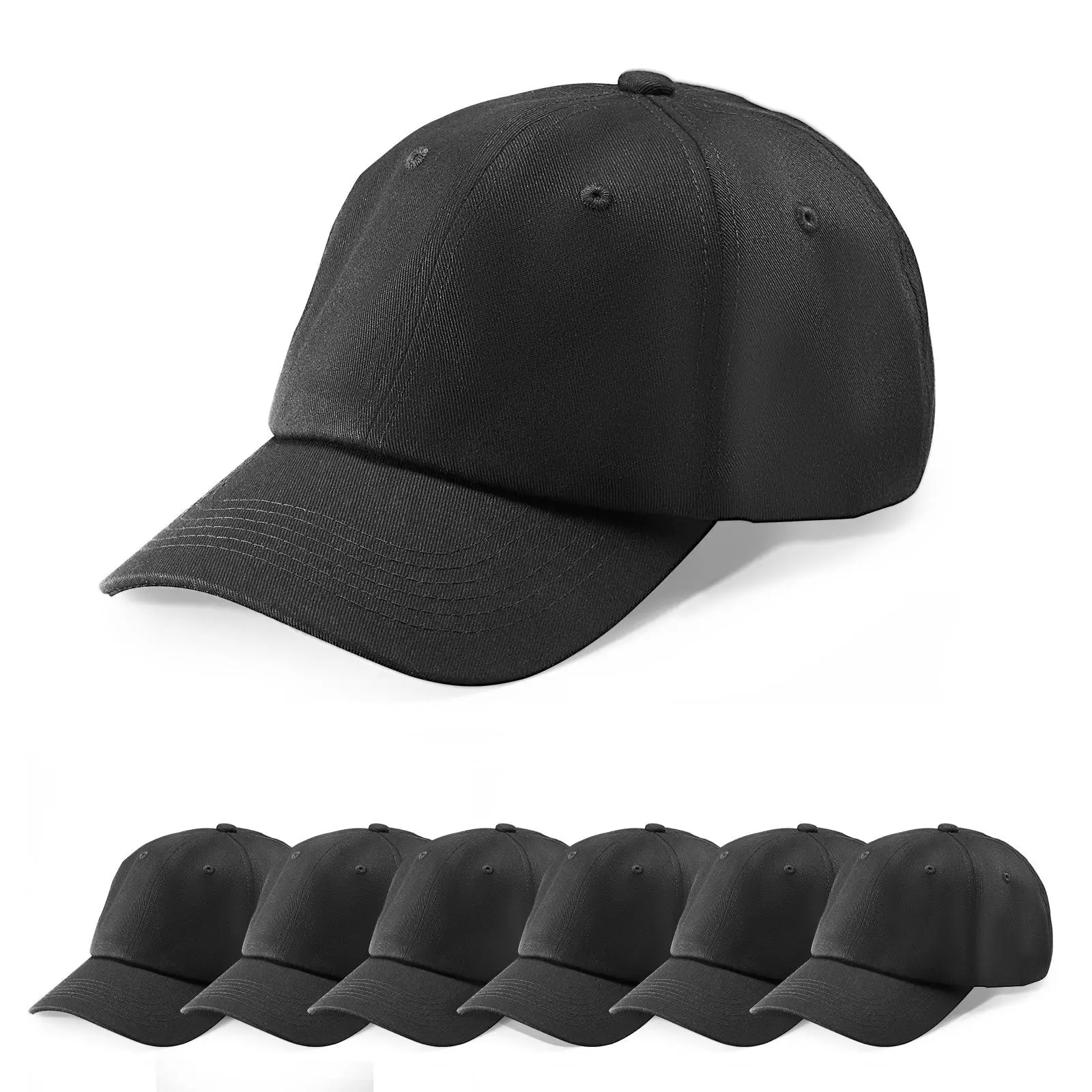 【DealsForYouDays】VEVOR 12-Pack Adult Blank Plain Cotton Baseball Caps, 100% High-Quality Breathable Simple Outdoor Hats, Hook and Loop Adjustable 22.83-24.41 Inches, Machine Washable, Ideal for Daily Wear, Running