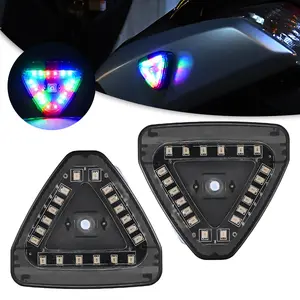 2PACK Car Solar Navigation Light, LED Wireless Anti-Rear-End Flash Light, Car Warning Cruise Light, LED Decorative Light Atmosphere Lamp, Easy to Install