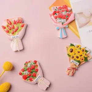 4 Pcs Flower Fridge Magnets, strong magnetic adsorption, perfect for fixing notes & photos, stylish kitchen decor, Refrigerator Decorating Magnet