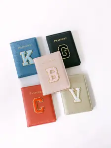 Personalized Passport Cover | Chenille Letter Patch Passport Cover | Passport Holder | Bride Passport Cover | Travel Wallet