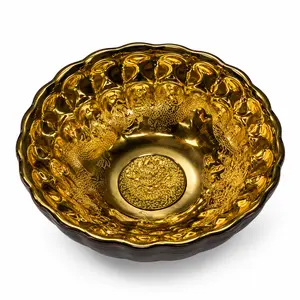 Golden Dragon Tea Cup, Mirror Gold Glaze Gongfu Tea Bowl with Dragon Relief, Chinese Style Ceramic Tea Cup for Tea Ceremony, Gift Tea Bowl for Tea Lovers