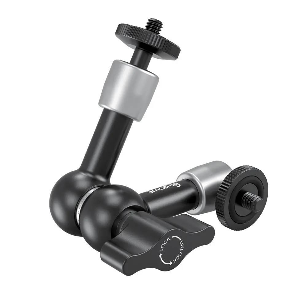 SmallRig 5.5in Adjustable Friction Power Articulating Magic Grip Arm Mount, Aluminium Camera Accessory with 1/4"-Thread Screw for LCD Monitor/LED Lights - 2065, NATO Rail 1973 Compatible, Accessories, Both 1/4" Thread Screw