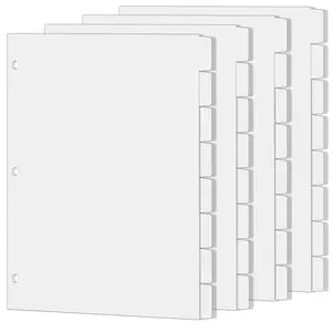 Spring Semester Dividers for 3-Ring Binders, Letter Size Blank Writing Pages, 8 Large Labels, School Office Home Organization Use, Paper