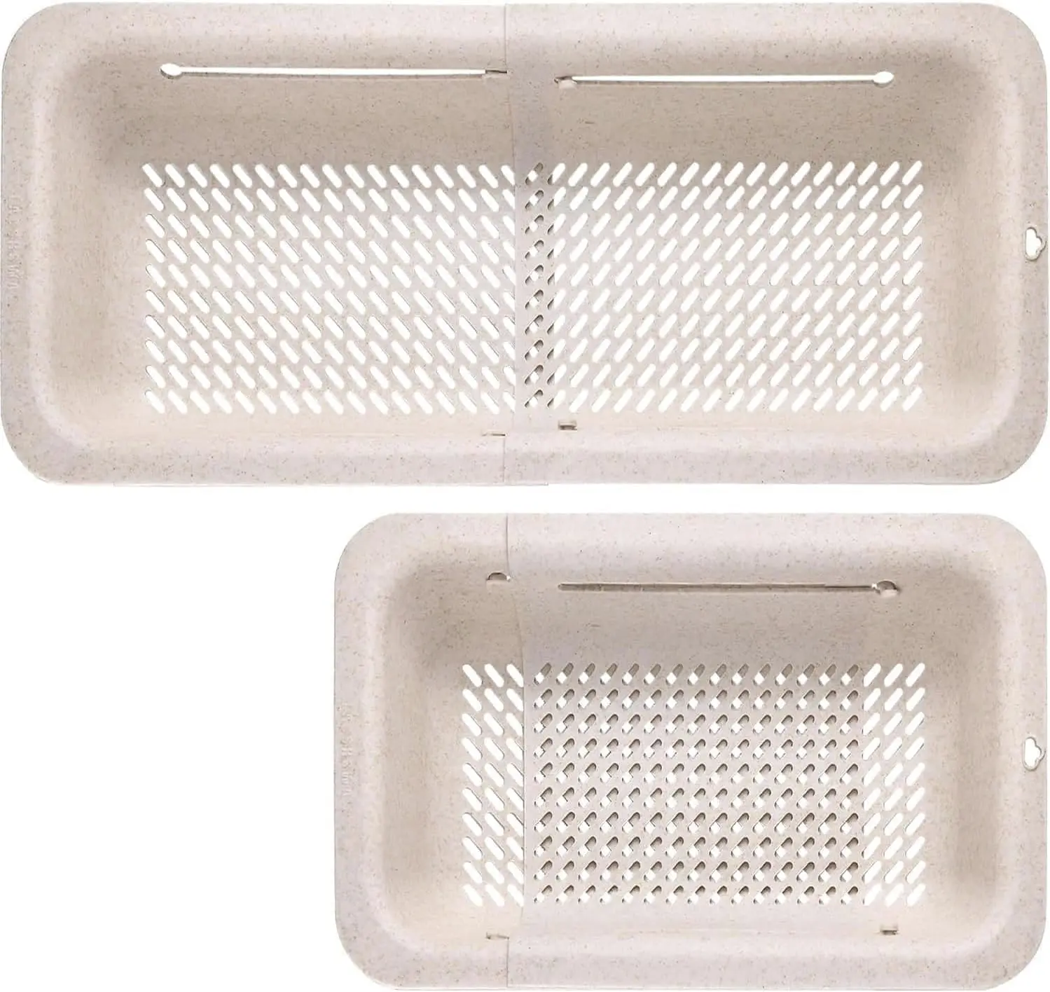 LASSHSWA Collapsible BPA-Free Plastic Colander - Over-the-Sink Expandable Kitchen Sieve with Hanging Rack for Fruit, Pasta, Dish