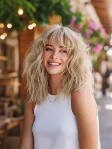 16 Inch Blonde Hair Toppers for Women with Thinning Hair, 6.5"x6.5" Ladies Wiglets Toppers, Highlight Blonde Halloween Costume Wig, Fluffy Synthetic Wigs