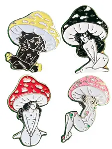 Mushroom Lady Pins
