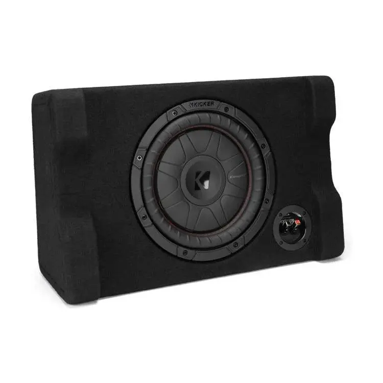 Kicker 52CVTDF102 Sealed downward-firing enclosure with 10" 2-ohm shallow-mount subwoofer
