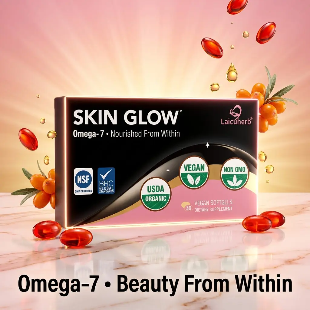 Organic Sea Buckthorn Oil Vegan Softgels with Omega-7 for Skin Radiance — USDA Organic Daily Beauty Supplement, Nourished From Within