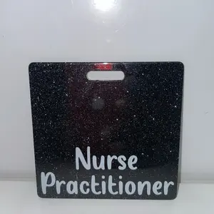 Nurse Practitioner Glitter Acrylic Badge Holder - Badge Buddy Job Identification Badge Holder