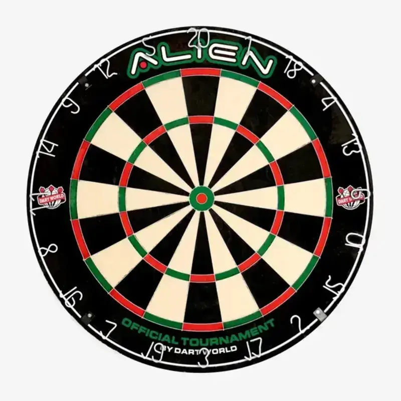 Alien Carbon Steel Darts Set - 18in x 1.5in Standard Size Sisal Dartboard, Bright White Coated Number Rings, Thin Wires, Mounting Bracket, Razor Thin Wire Tech to Reduce Bounce Outs, Adult Sports & Outdoor Leisure Gear