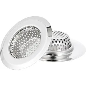 2 Pack Bathtub Drain Strainer, 2.75" Top / 1.75" Basket Stainless Steel Drain Hair Catcher,  for Bathroom Sink Bathtub  Sink Basin Shower Room Balcony Floor Drain (2)