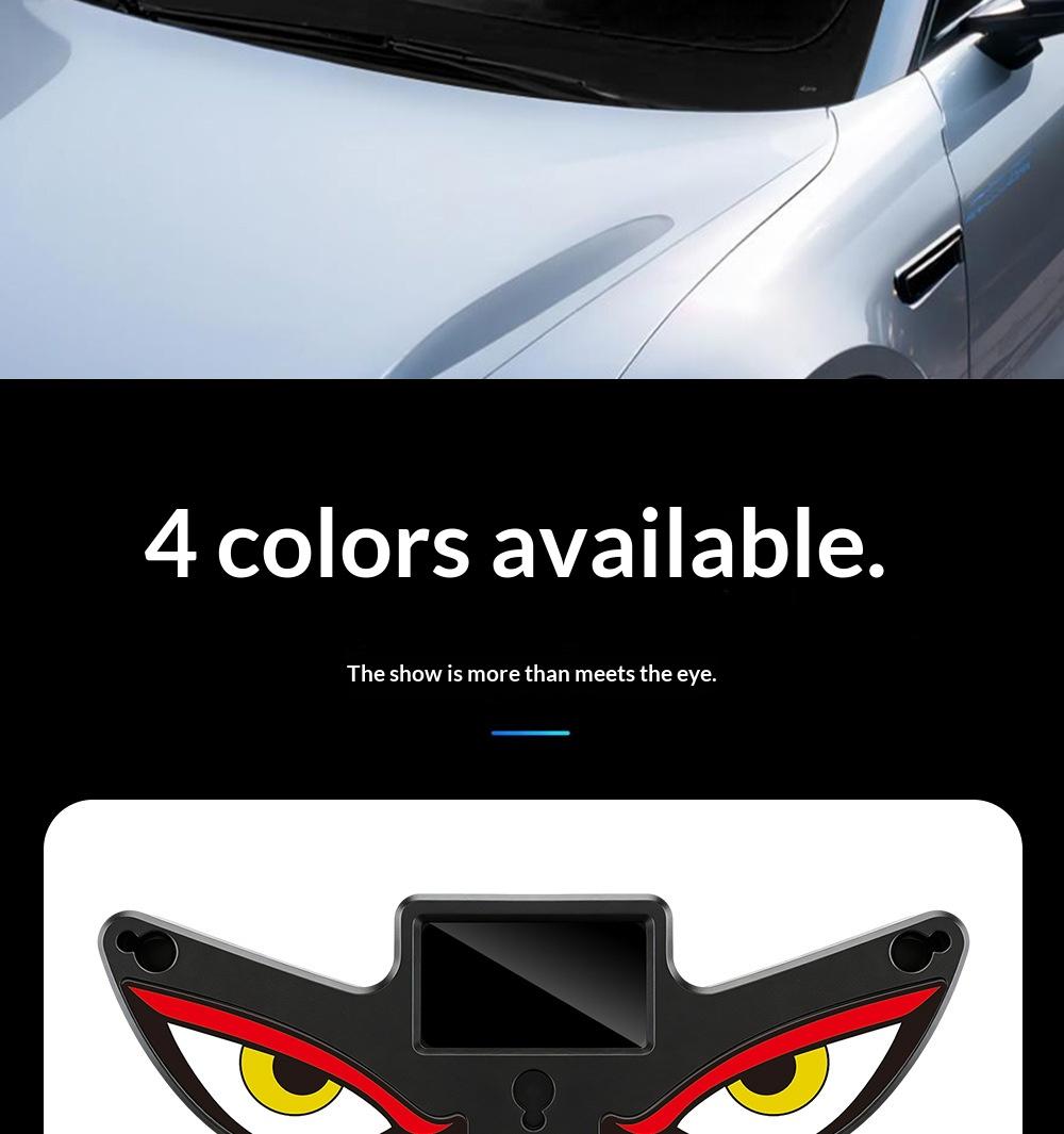 DIYCOM Dynamic LED Rear Window Display for Car – Vampire Devil Eye Emoji Panel, Scrolling Message Screen, USB Powered Night Driving Ambient Light, Cool Funny Auto Decor