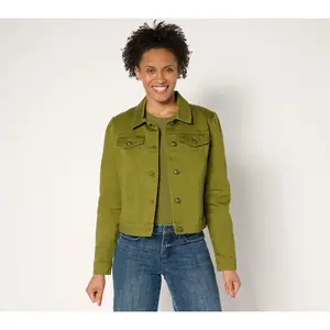 QVC Studio Park x Rosina Grosso Women's Short Denim Jacket