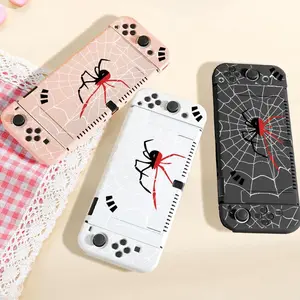 Spider Web Pattern Game Console Protective Case, TPU Material Silicone Soft Case, Game Console Protective Case for Switch NS/OLED, Accessories