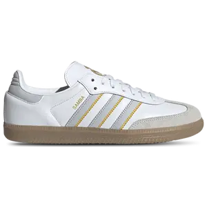 Adidas Samba Real Madrid Soccer Mens Sneakers - Authentic & Original - JQ4038 - White, Grey & Yellow Football Trainers - Ready to Ship - Authenticity Guaranteed Unisex Chunky Metallic Gold