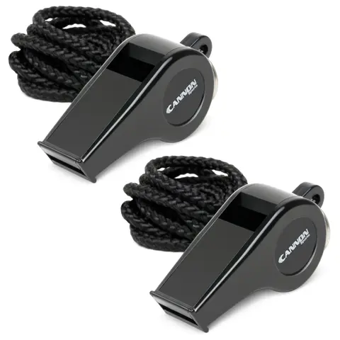 Cannon Sports Hi-Impact Plastic Whistle with Lanyard - Loud and Clear Sound for Sports and Activities
