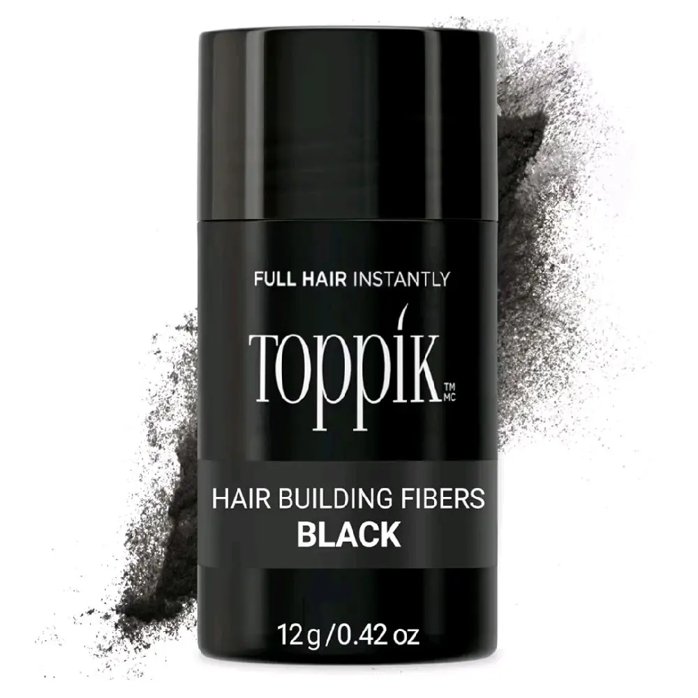Toppik Hair Building Fibers Black 12g Fill In Fine or Thinning Hair Instantly Thicker Fuller Looking Hair
