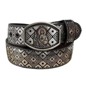A&A BELTS, CINTO LASER DE SAN JUDAS, PIEL VAQUETA, FORRO DE RES, HEBILLA CUADRADA, MATERIALES DE LA MEJOR CALIDAD.
