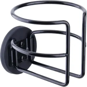 Magnetic Cup Holder with 2 Screws Mount, Full Covered Bus Tractor Cup Holder, Magnet Drink Holder for Bottle, Black Pack of 1