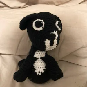 Goofy crocheted puppy