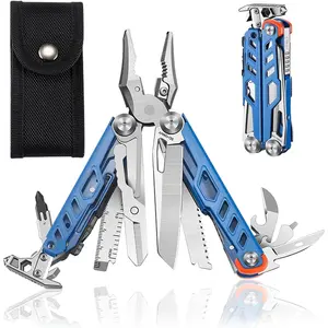 23-in-1 Multitool Pliers with , Wire Cutters, Window Breaker, Flint,  Screwdrivers Bottle Opener,High-carbon Steel Multi Tool with Carrying Pouch Ideal for Camping  and
