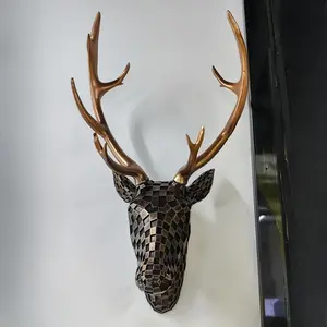 Deer Head Wall Mount Decor, Animal Head Sculpture Wall Hanging, Resin Wall Art for Living Room, Bedroom, Kitchen, Home Office Gift, Wall Mount Design