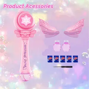 Princess Bubble Machine Blowing Toy with Light and Music for Kids Aged 3-8 Gift for Boys and Girls