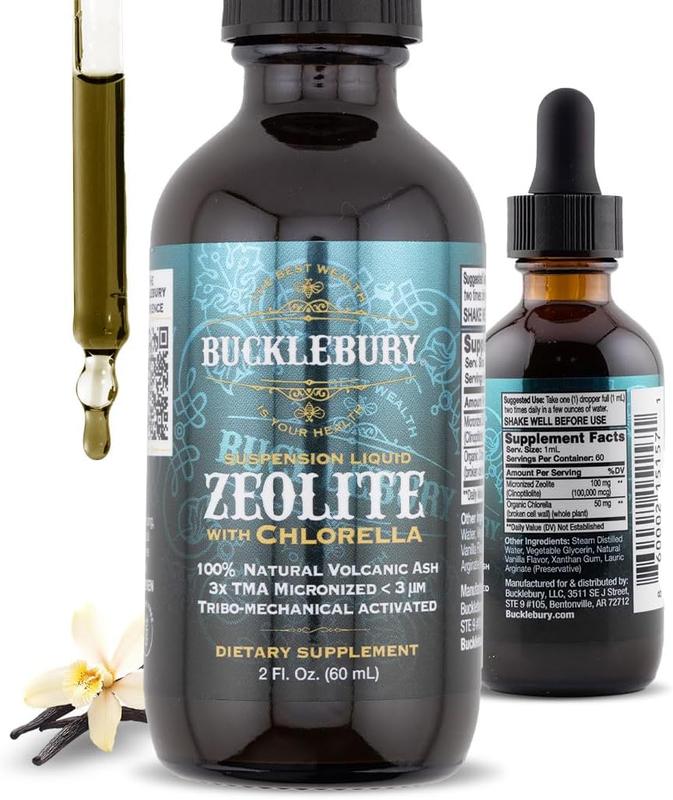 Bucklebury Zeolite Suspension Liquid with Chlorella 2 FL. Oz. (60 mL)