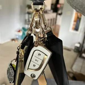 Shopxtoc Zip Around Wristlet Wallet, Dual Pouch Wristlet for Women, Mini Coin Pocket Detachable Wristlet