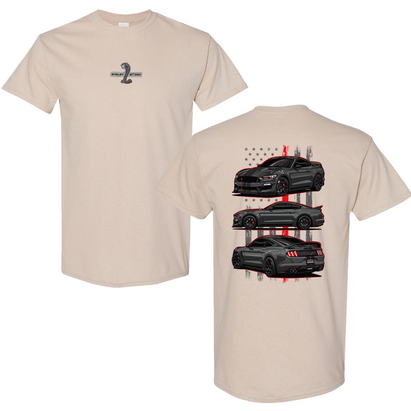 Mustang Shelby GT350 Vintage graphic Acid ed T-shirt Car Clothing Racing Shirt Sport Car Shirt Cotton Menswear Superior Tee for All-Day Comfort