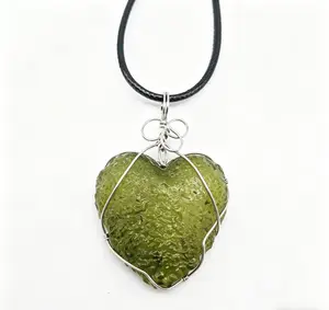 Genuine Czech Moldavite Pendant Necklace | 5-10g Raw Natural Stone, Intuitively Selected, Sage Cleansed & Blessed