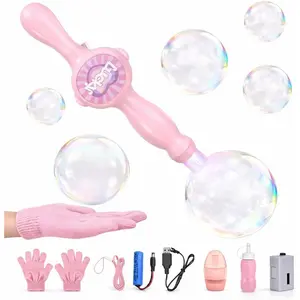 Elastic Bubble Fog Wand,Fog Bubble Machine,Bubble Machine,Fun Science Experiments, Kids Toys, Parent-Child Interaction(Pink)