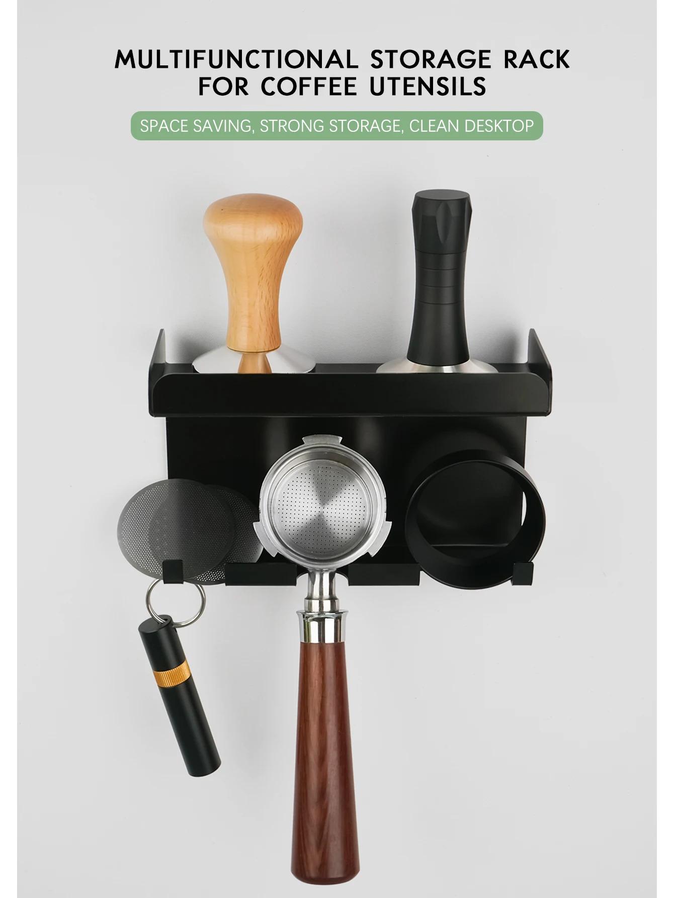 Coffee Tamping Station All in One Coffee Tools Holder Coffee Tamping Station Hammer Hanger Storage Rack For Home Restaurant Cafe