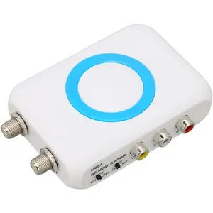 Rf modulator to rf coaxial adapter vhf demodulator converter av to rf modulator for vcr dvd laptop av composite video to analog ntsc coax tv