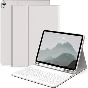 Gray Keyboard Case with Pencil Holder for iPad Pro 11 inch (2022/2021/2020/2018 Generation), Detachable Rechargeable Wireless Bluetooth Keyboard (Quick Connection), Soft TPU Back Shell, Auto Sleep/Wake Tablet Accessories for All Seasons