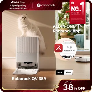 Roborock Qrevo Series Robot Vacuum and Mop (QV 35A), 8000Pa Suction, Anti-Tangle Brushes, Smart Obstacle Avoidance, Auto Mop Washing, All-in-One Dock, 200RPM Spinning Mops #GearUpForMemorialDay