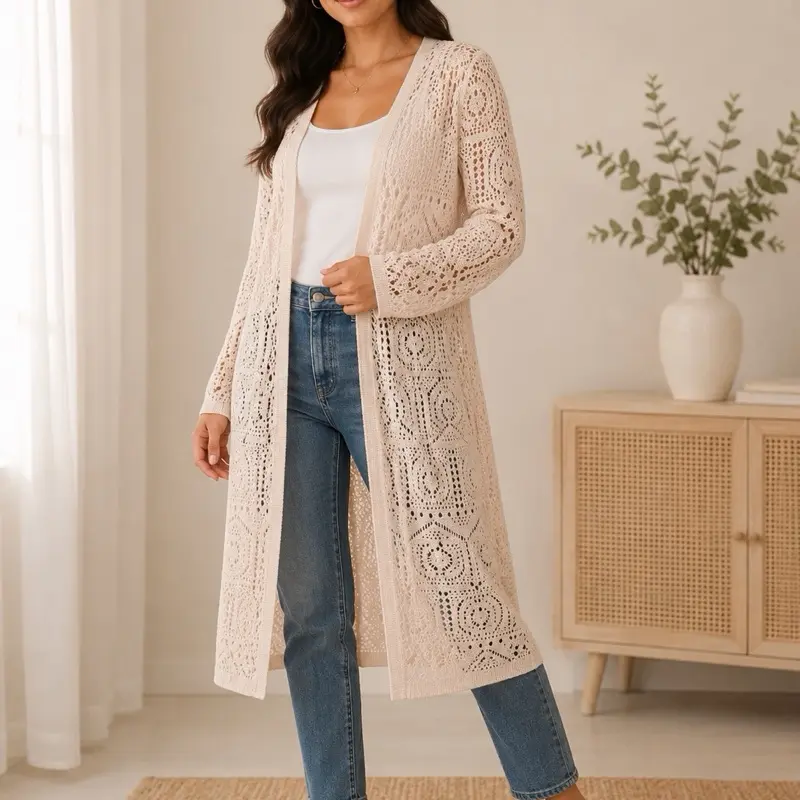 Chelsea & Theodore Crochet Cardigan Small NWT