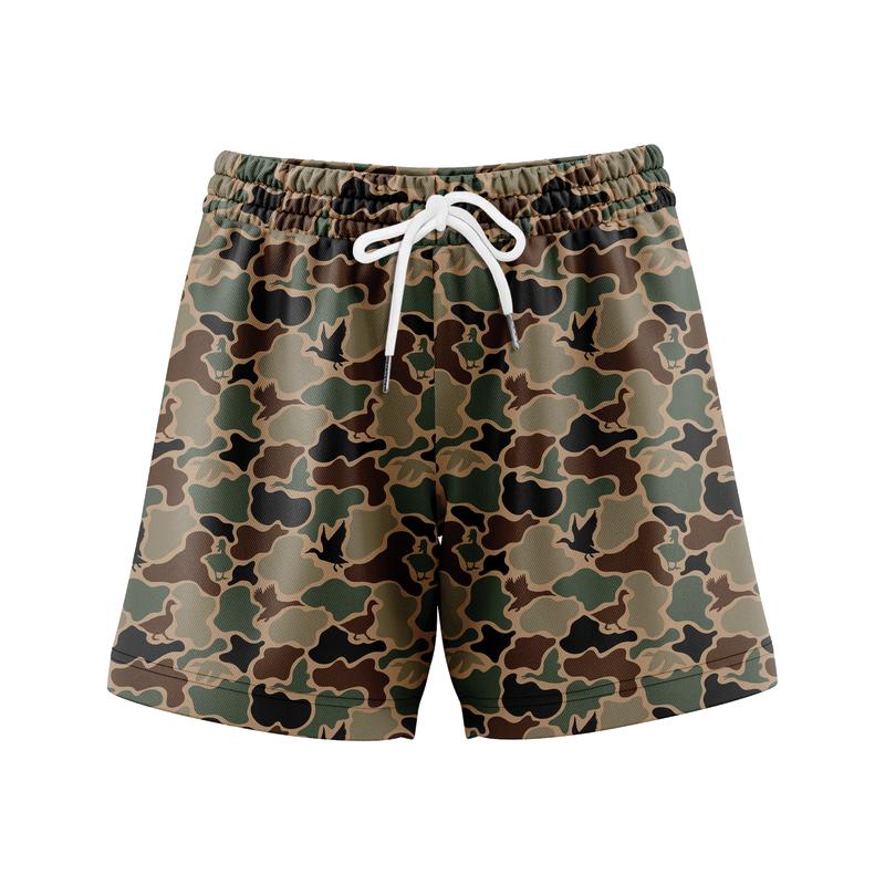 Pack 3 Duck Camo Shorts for Men Lightweight 5 Inch Inseam Gym Training & Casual Wear in Assorted Camouflage Patterns