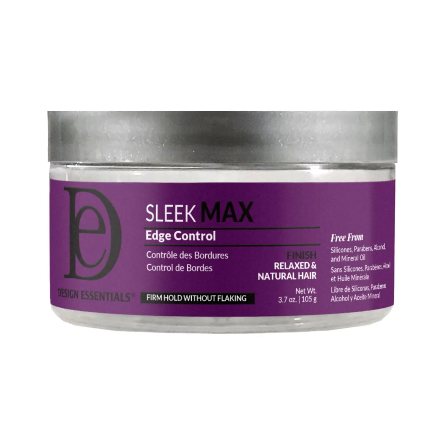 Design Essentials Sleek Max Edge Control 3.7 oz - Touchable Firm Hold for All Hair Types - Adds Shine - Customizable Strength - US Formula