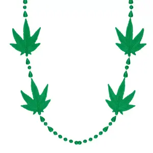 Non Light Up 4 Charm Pot Leaf Opaque Green Necklace - Pack of 12
