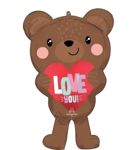 Satin Love Bear Super Shape Valentine's Day Balloon