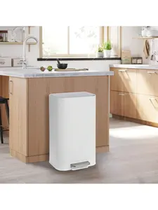 【Christmas Gift】Kitchen Trash Can, 8 Gallon Stainless Steel Garbage Can With Soft Close Lid Foot Pedal & Removable Inner Bucket, Rectangular Step On Waste Bin For Home Office Living Room Household Catering Automatic Dustbin Storage