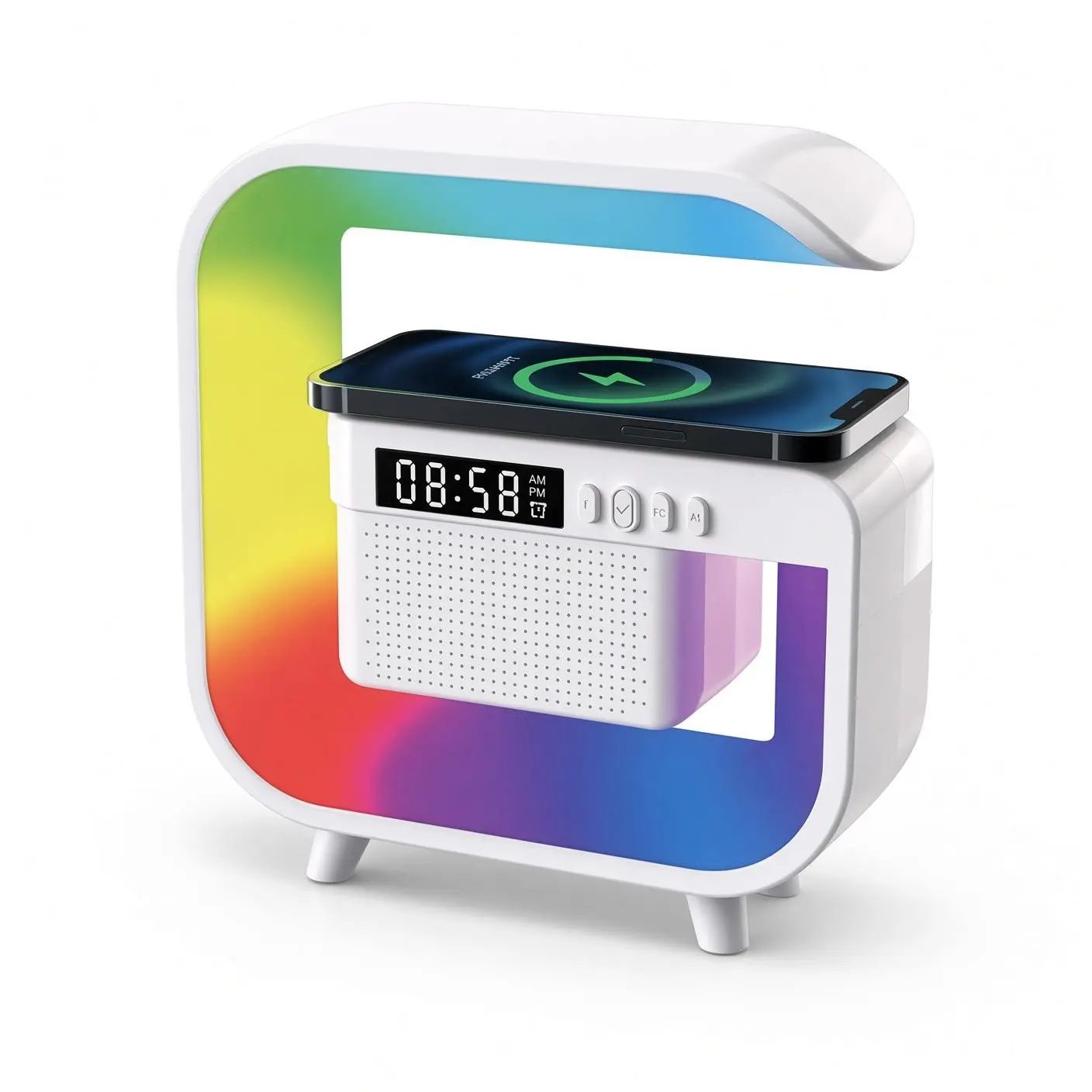 LED Wireless Charging Speaker and Alarm Clock