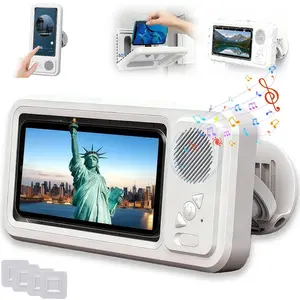 Bathroom shower waterproof phone holder Bluetooth speaker 360°Rotation touch screen mobile phone box watch movie listening music