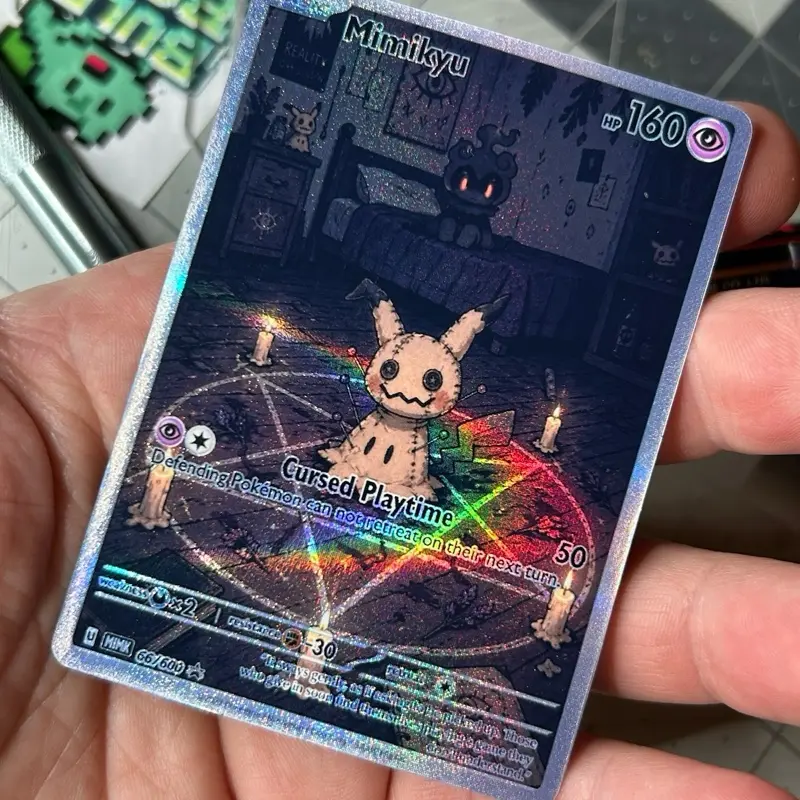 Mimikyu Voodoo Doll Custom-Made Trading Card, High-Quality Materials Collectible for Private Games & Display
