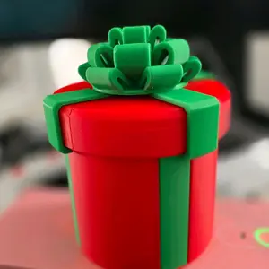 Annoying Nested Screw Gift Box Holds Cash Christmas Gift ADHD Stress Reliever & Festive Red Green Bow for Holidays by PDC