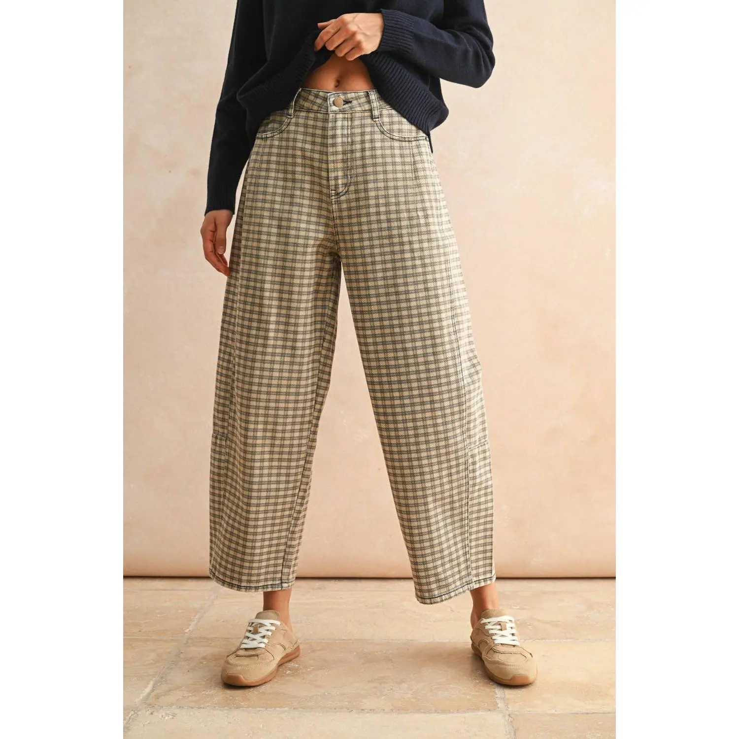 Holland - Plaid Barrel Jeans